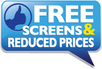 Free Screens & Rediuced Prices Logo